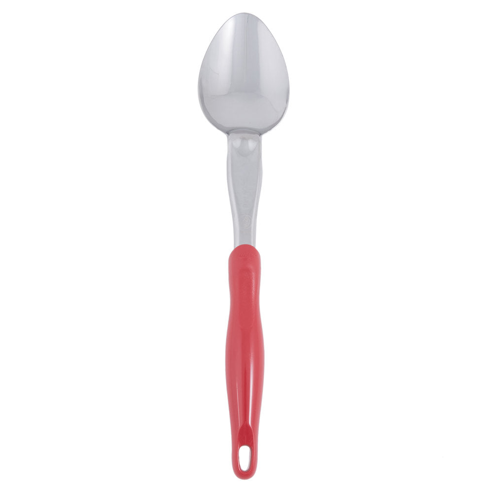 Vollrath Jacob's Pride 14" Heavy-Duty Solid Basting Spoon with Red Ergo Grip Handle