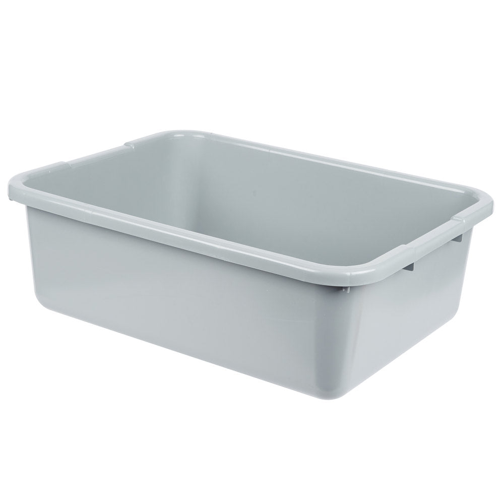 Cambro Poly Cambox 21" x 15" x 7" Light Gray Polyethylene Bus Tub with Ribbed Bottom