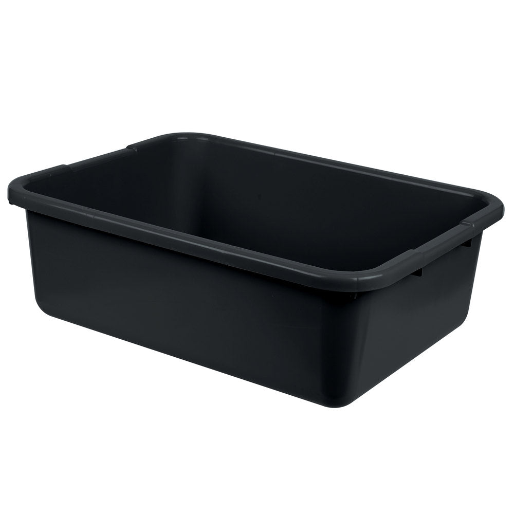 Cambro Poly Cambox 21" x 15" x 7" Black Polyethylene Bus Tub with Ribbed Bottom