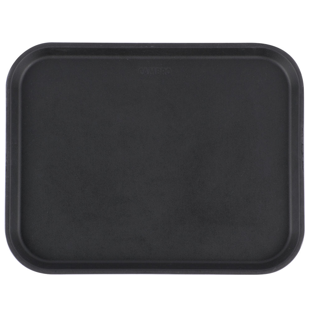 Cambro Camtread® 14" x 18" Black Non-Skid Serving Tray - 12/Case