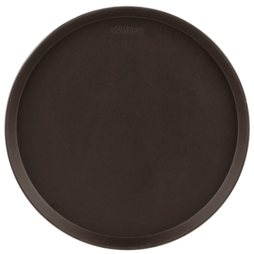 Cambro Camtread® 16" Round Tavern Tan Non-Skid Serving Tray - 12/Case