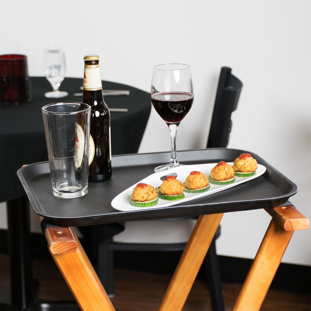 Cambro Camtread® 14" x 18" Black Non-Skid Serving Tray - 12/Case