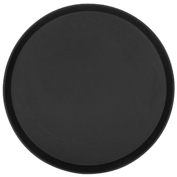 Cambro Treadlite 16" Round Black Non-Skid Treadlite Fiberglass Serving Tray