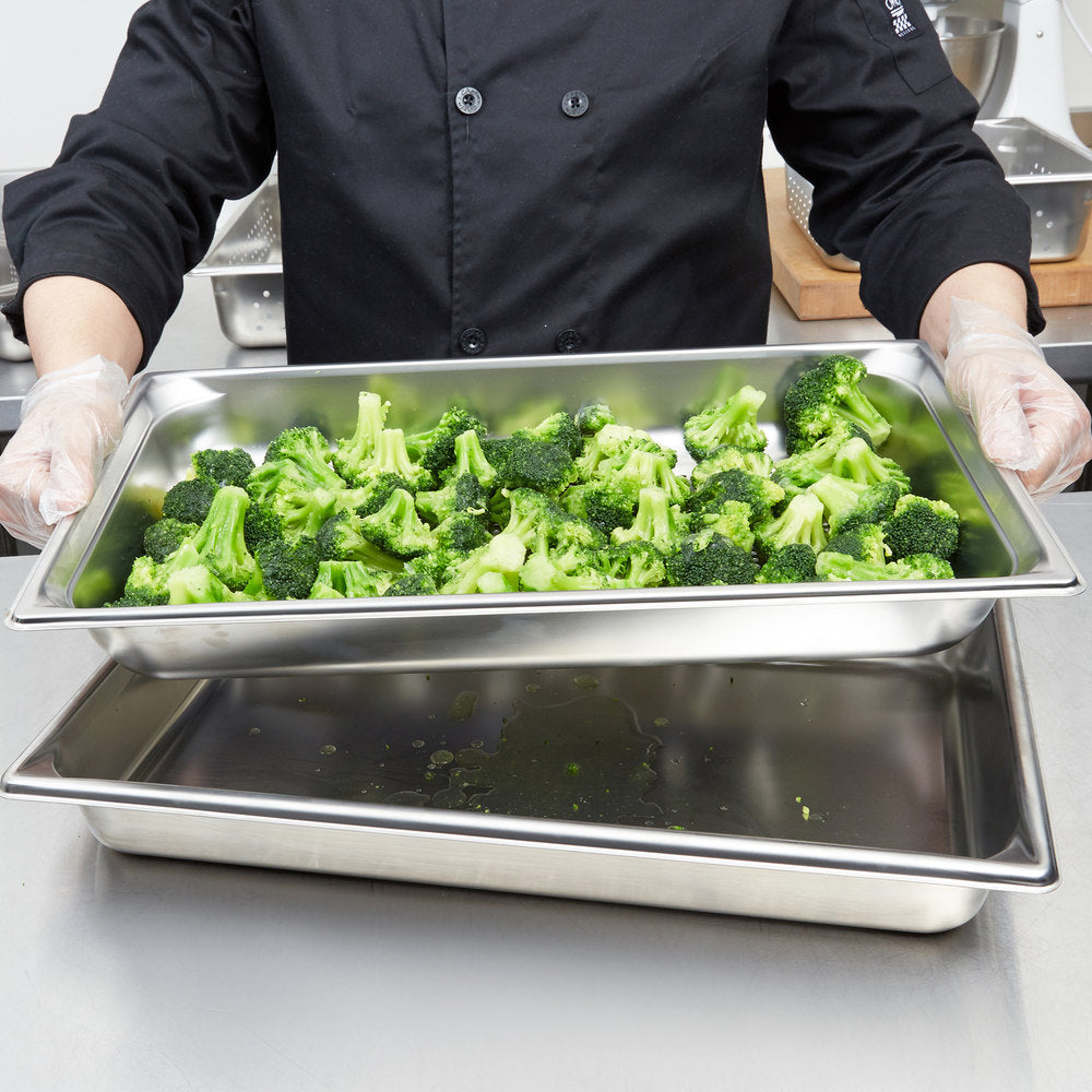 Vollrath Super Pan 3® Full Size 2 1/2" Deep Anti-Jam Perforated Stainless Steel Steam Table / Hotel Pan - 22 Gauge
