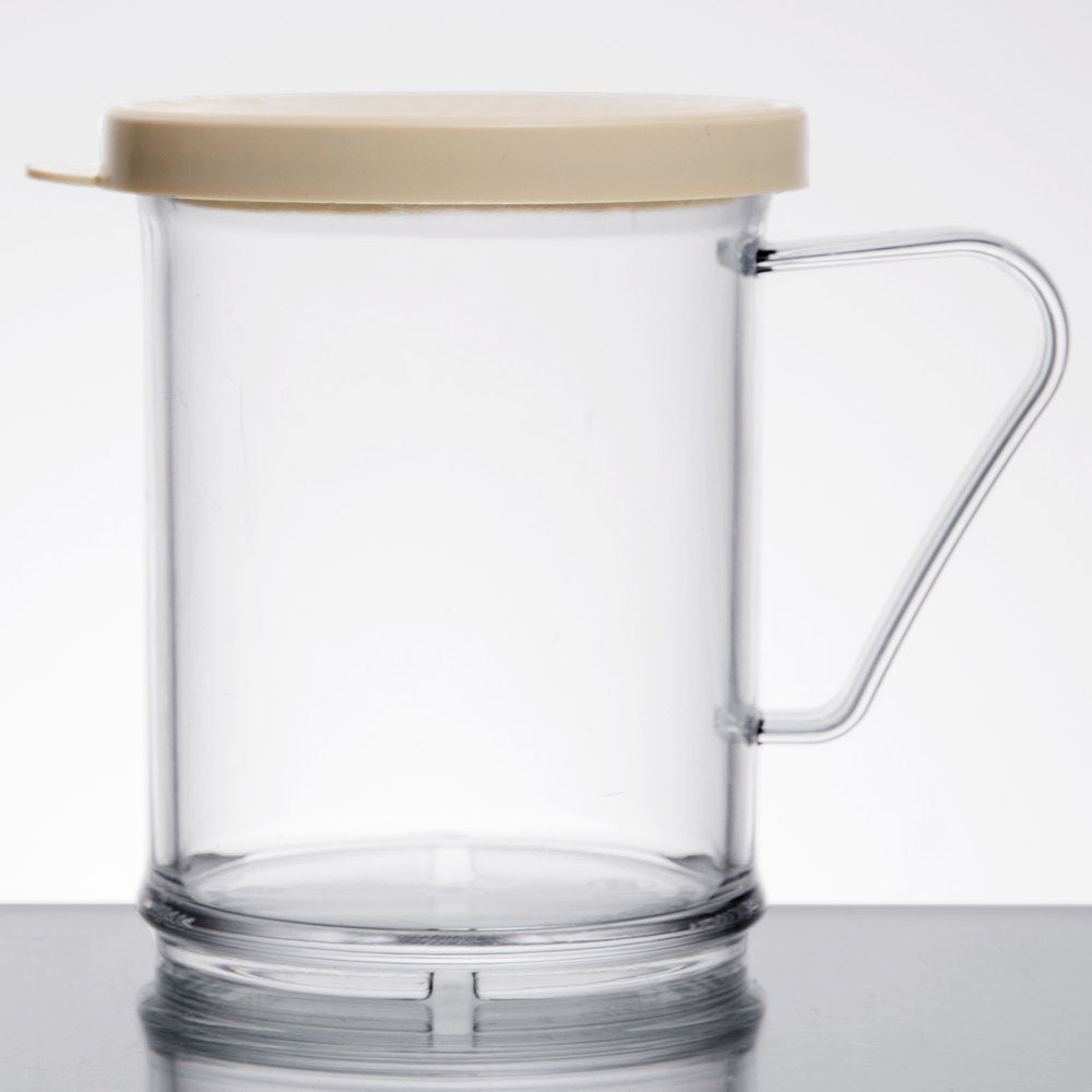 Cambro Camwear 10 oz. Polycarbonate Shaker with Beige Lid for Salt and Ground Peppe