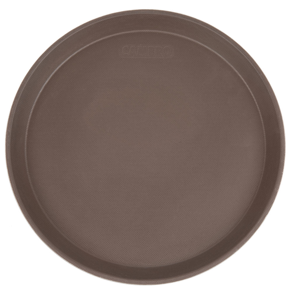 Cambro Camtread® 11" Round Tavern Tan Non-Skid Serving Tray - 12/Case