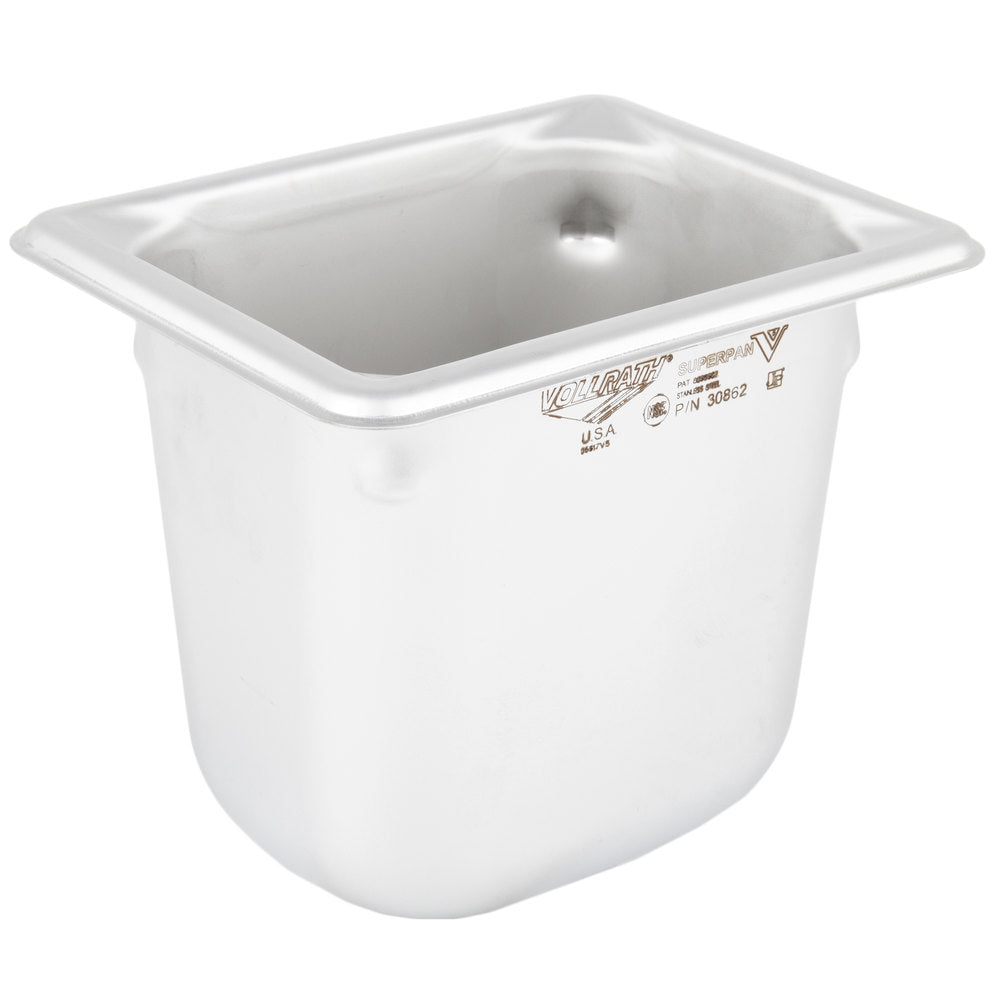 Vollrath Super Pan V® 1/8 Size 5 1/2" Deep Anti-Jam Stainless Steel Steam Table / Hotel Pan - 22 Gauge
