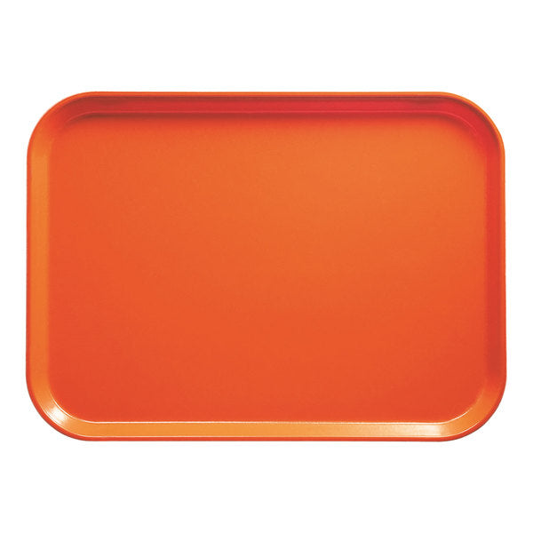 Cambro 8" x 9 7/8" Rectangular Citrus Orange Customizable Fiberglass Camtray - 12/Case