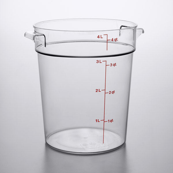 Cambro Camwear 4 Qt. Clear Round Food Storage Container