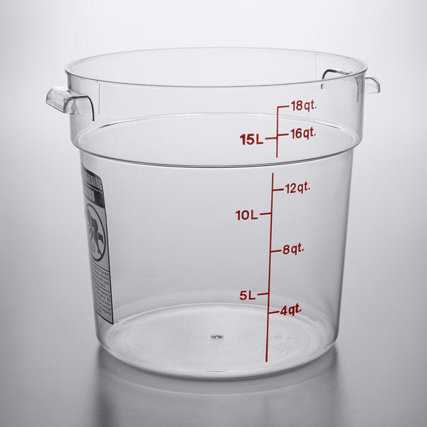 Cambro Camwear 18 Qt. Clear Round Food Storage Container