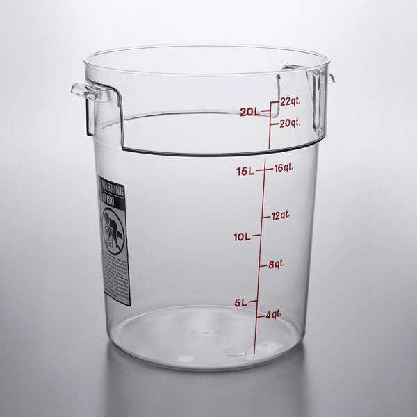 Cambro Camwear 22 Qt. Clear Round Food Storage Container