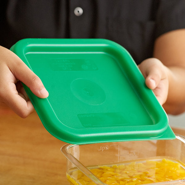 Cambro CamSquares® 2 and 4 Qt. Green Square Polyethylene Food Storage Container Lid