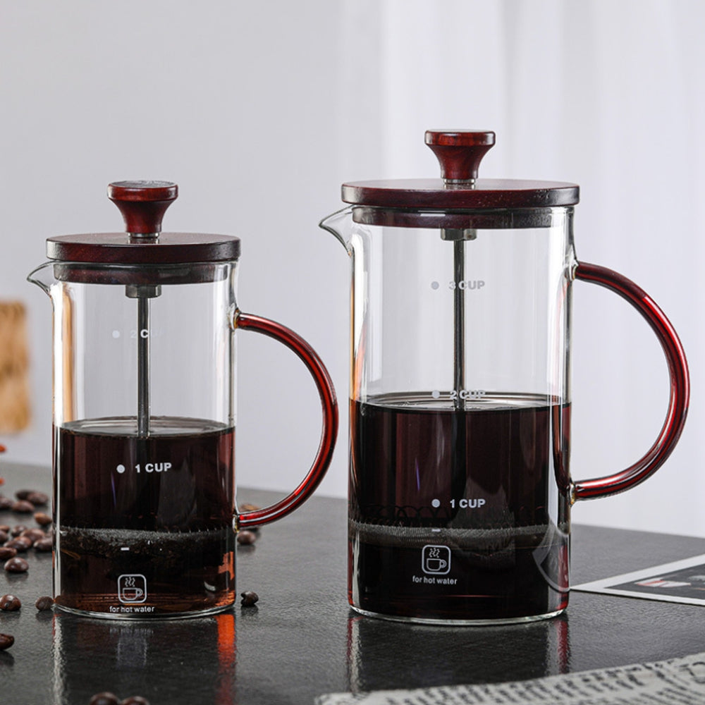 French press coffee pot heat-resistant glass tea filter pot-400ml,800ml - Brewing Edge