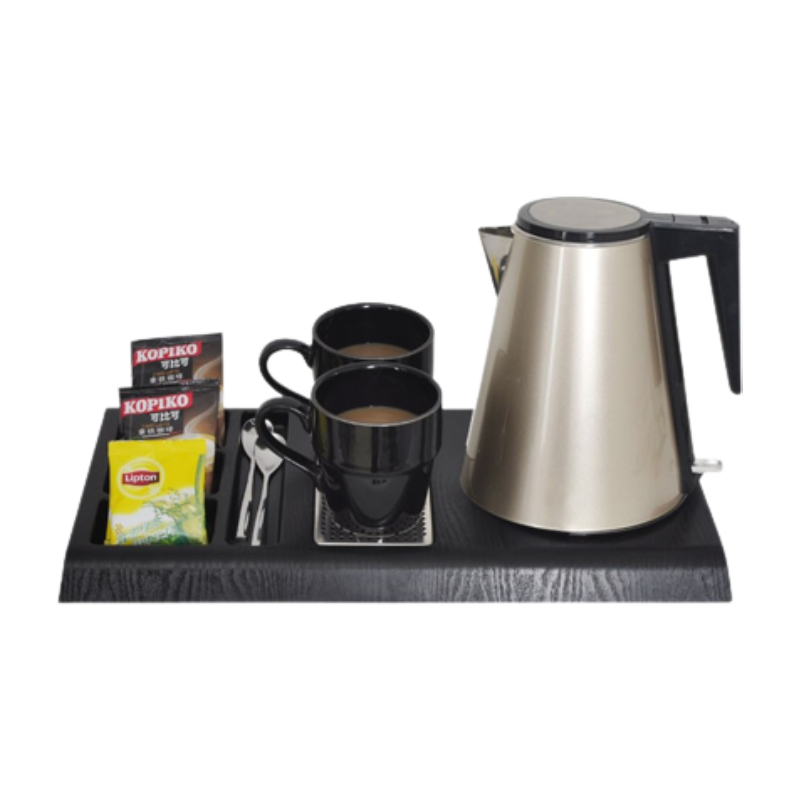 Gold electric kettle tray set