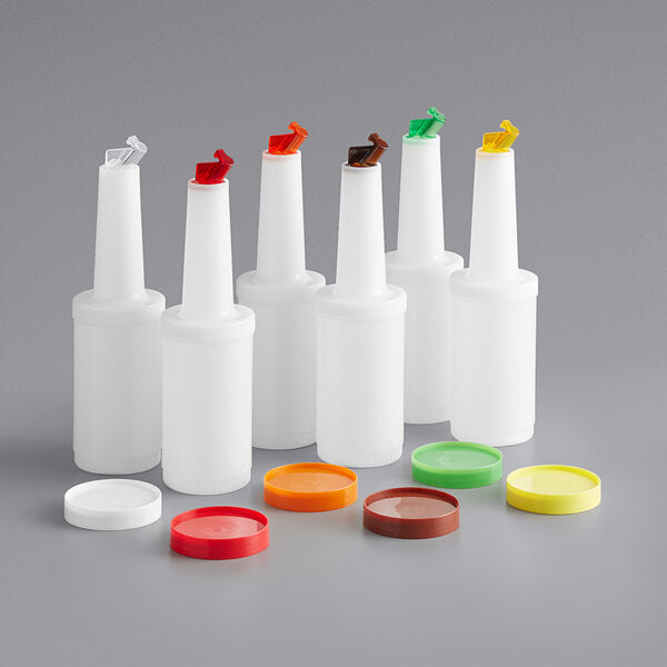 Pour Bottle with White Spout and Cap