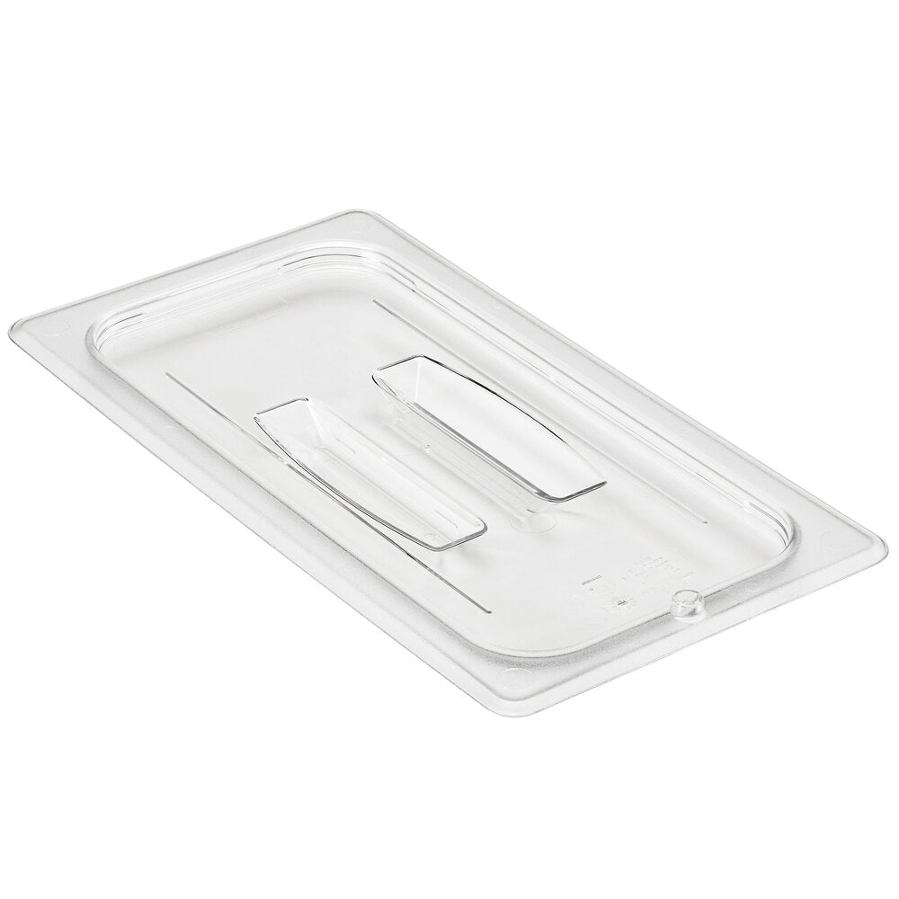 Cambro Camwear 1/3 Size Clear Polycarbonate Handled Lid