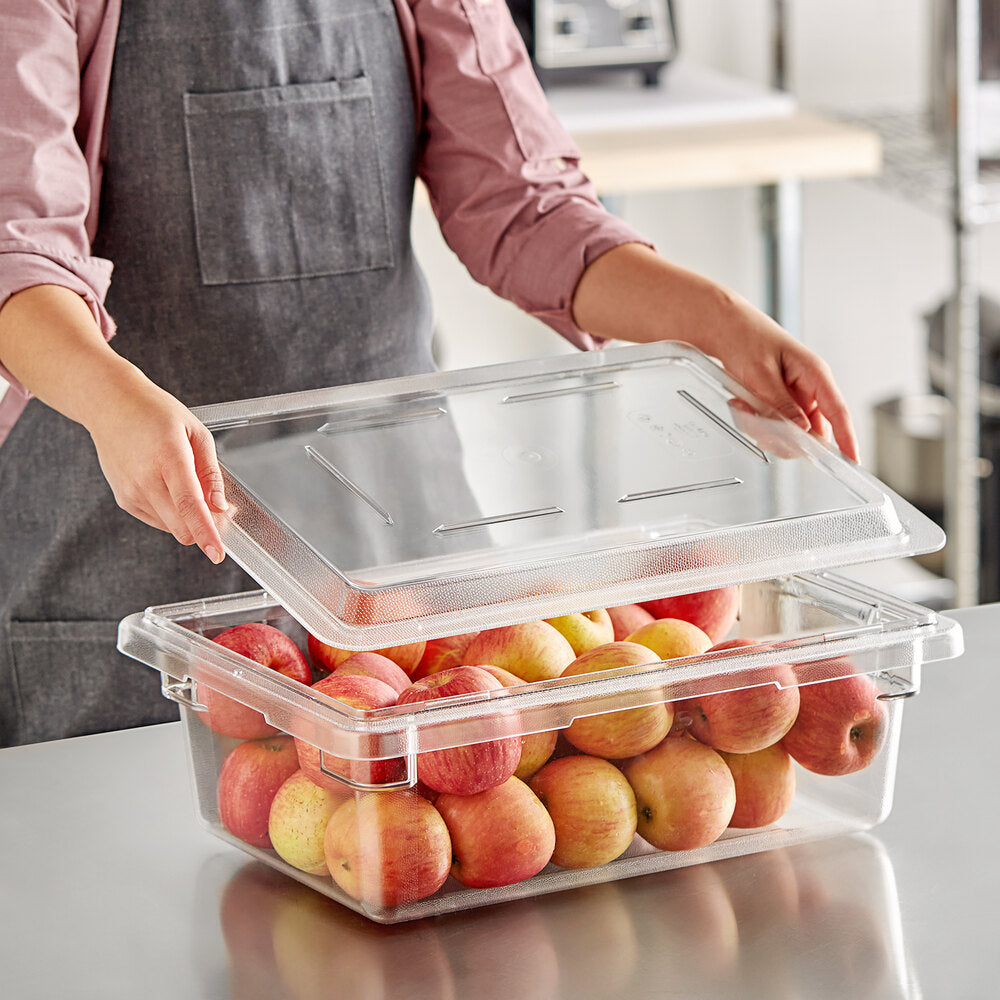 Cambro Camwear 18" x 12" Clear Food Storage Box Flat Lid