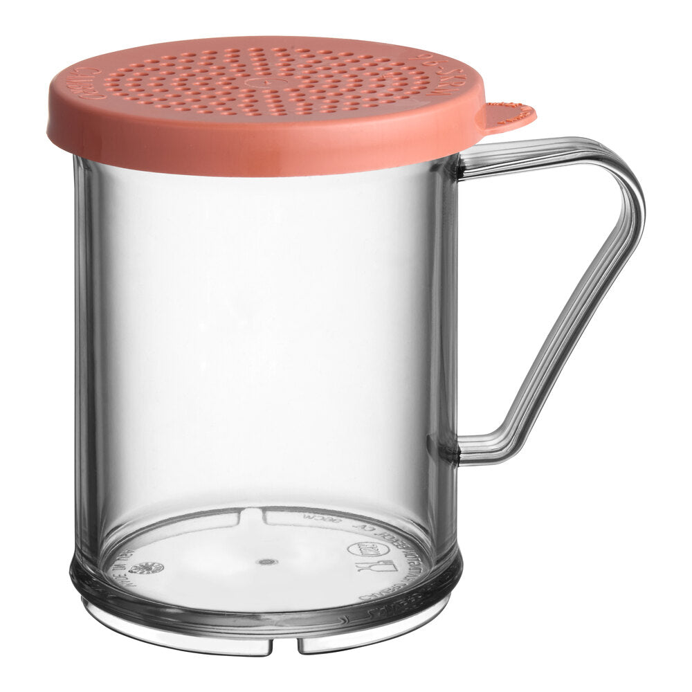 Cambro Camwear 10 oz. Polycarbonate Shaker with Rose Lid for Medium Ground Product