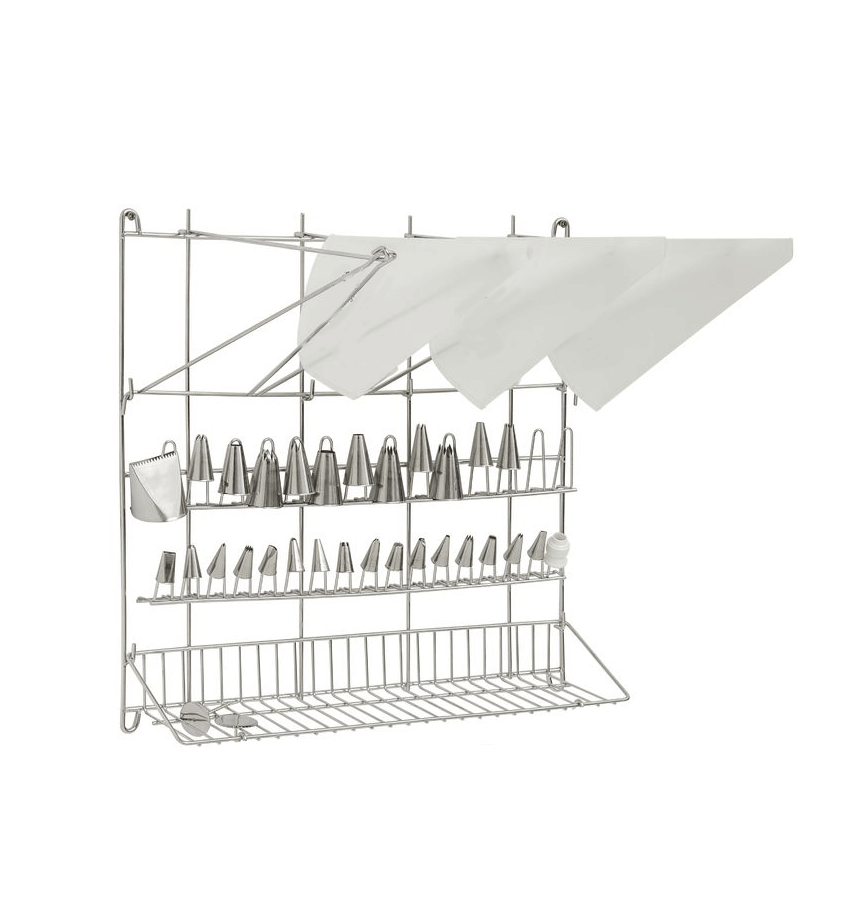 Wall Mount Pastry Bag & Tube Rack S/S