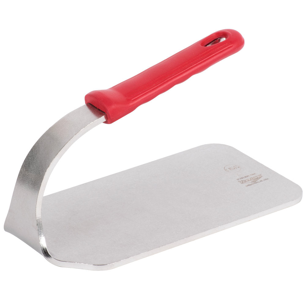 Vollrath 2.5 lb. Flat-Bottom Steak Weight with Red Silicone Handle - 9" x 4 3/4"