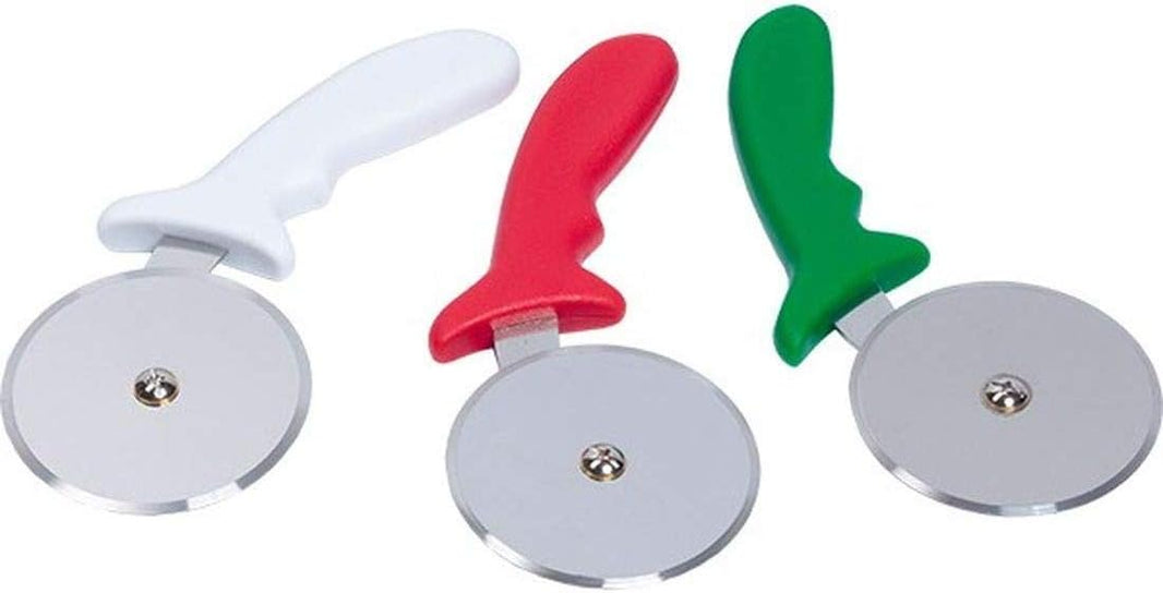 Knicer Color-Coded Pizza Cutters - Precision Slicing in Red, Green, and White - 8, 10, and 16 cm Blades