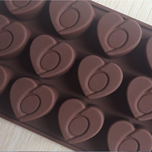 FANTASY HEART SHAPE SILICONE CHOCOLATE CANDY MOULD, 15 CUP