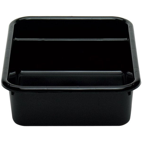 Cambro Poly Cambox 21" x 16" x 5" Black Two Compartment Polyethylene Bus Tub