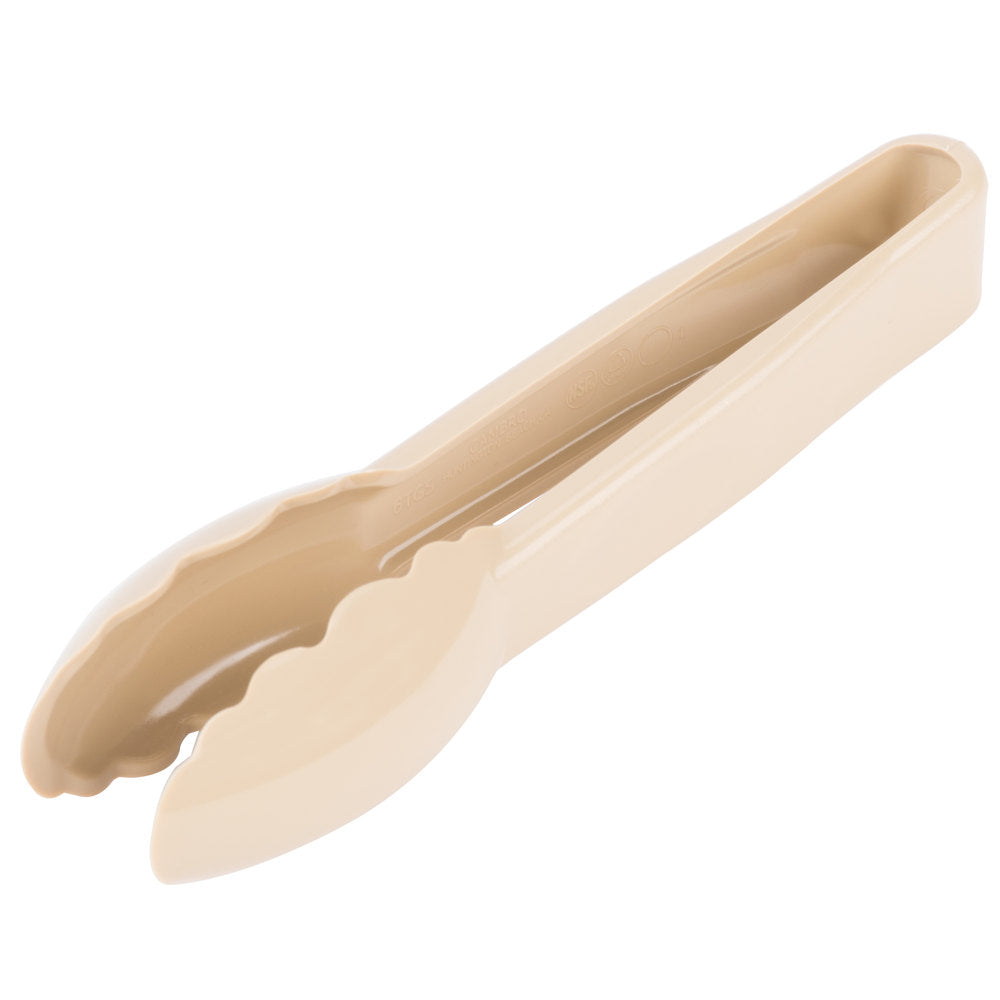 Cambro  Lugano 6" Beige Scallop Grip Tongs
