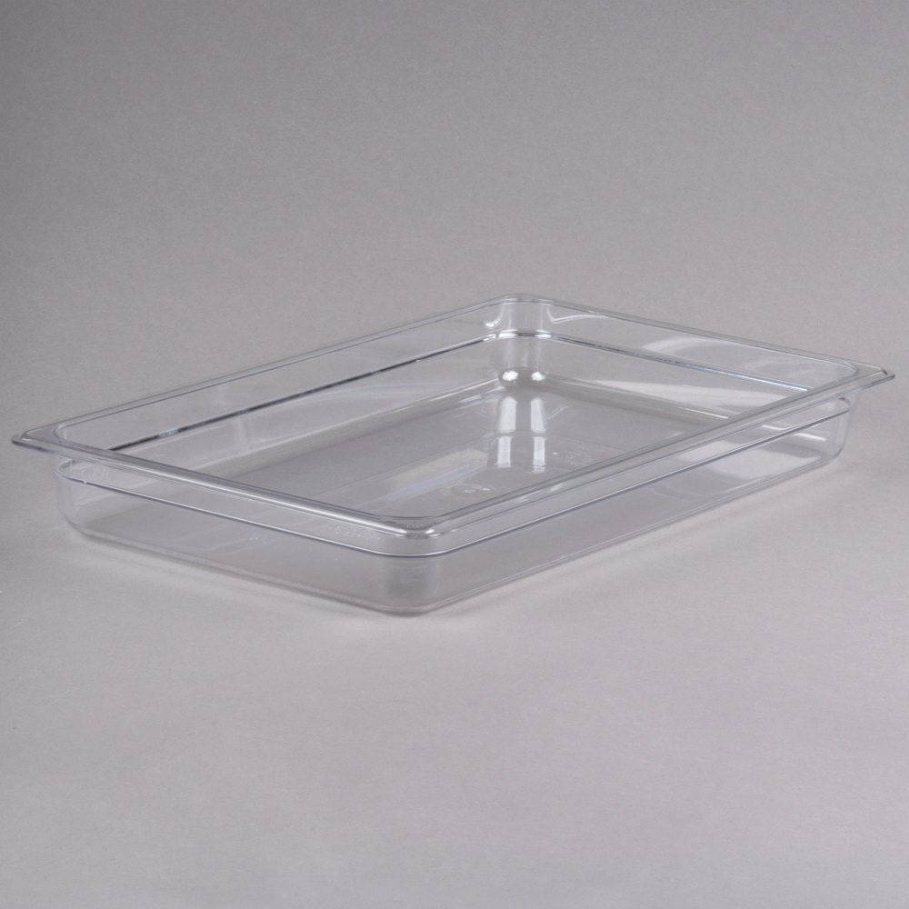 Cambro Camwear Full Size Clear Polycarbonate Food Pan - 2 1/2" Deep
