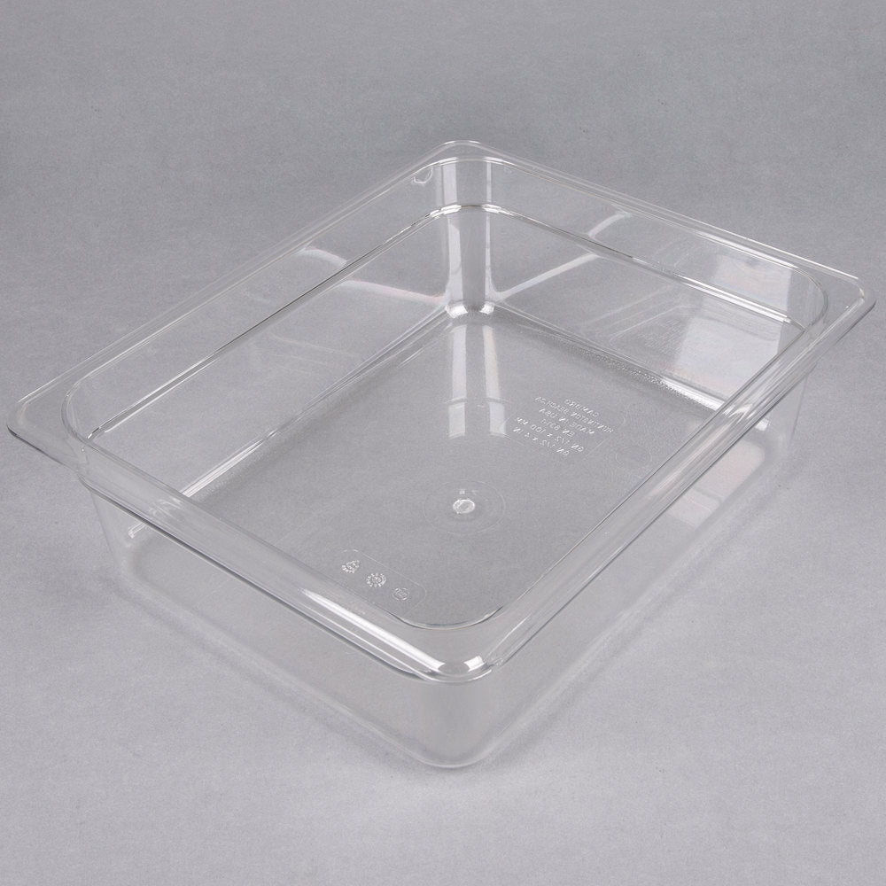 Cambro Camwear 1/2 Size Clear Polycarbonate Food Pan - 4" Deep