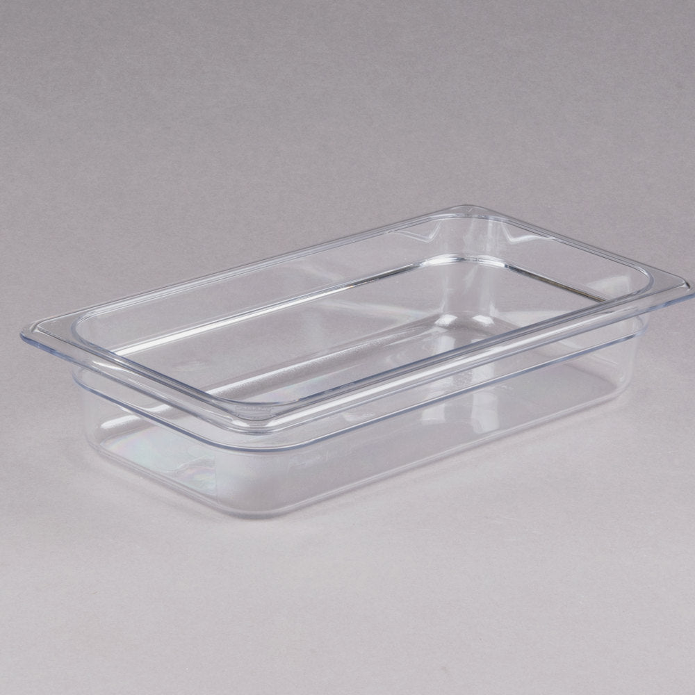 Cambro Camwear 1/3 Size Clear Polycarbonate Food Pan - 2 1/2" Deep