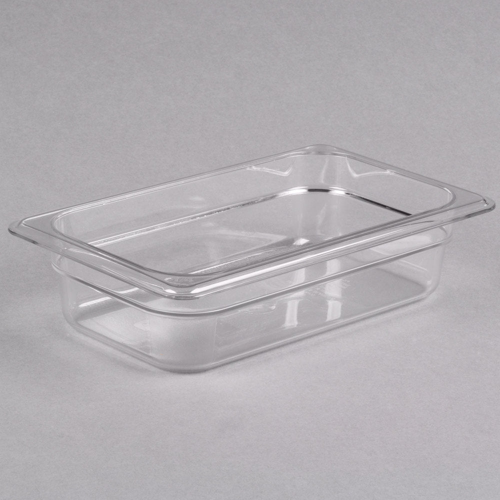 Cambro Camwear 1/4 Size Clear Polycarbonate Food Pan - 2 1/2" Dee