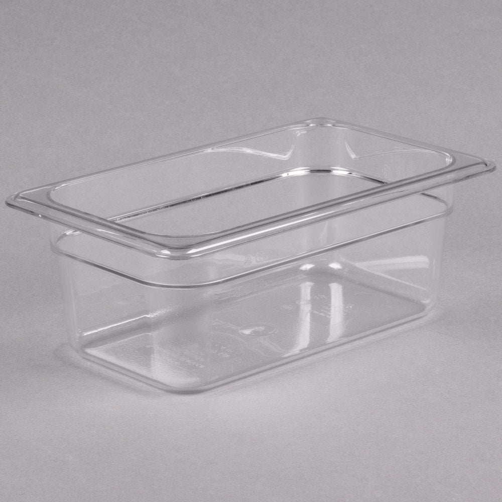 Cambro Camwear 1/4 Size Clear Polycarbonate Food Pan - 4" Deep