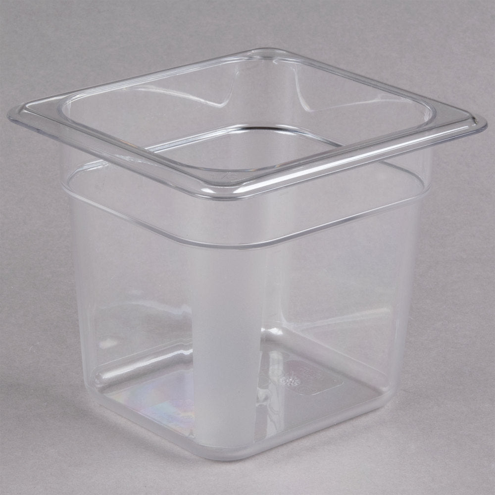 Cambro Camwear 1/6 Size Clear Polycarbonate Food Pan - 6" Deep