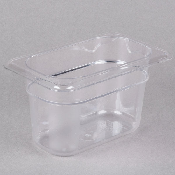 Cambro Camwear 1/9 Size Clear Polycarbonate Food Pan - 4" Deep