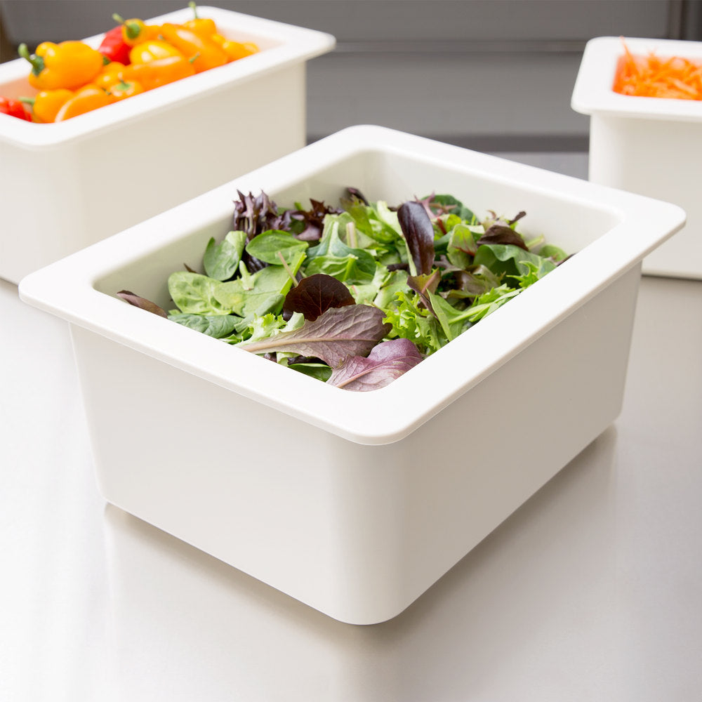 Cambro  ColdFest 1/2 Size White ABS Plastic Food Pan - 6" Deep