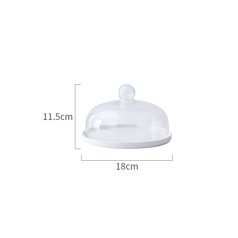 Ceramic Cake tray with Glass cover - Cake Dome