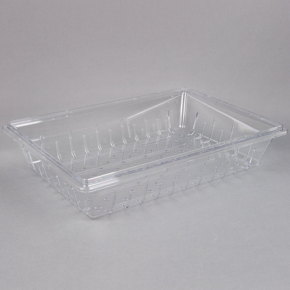 Cambro Camwear 26" x 18" x 5" Clear Plastic Food Drain Box / Colander