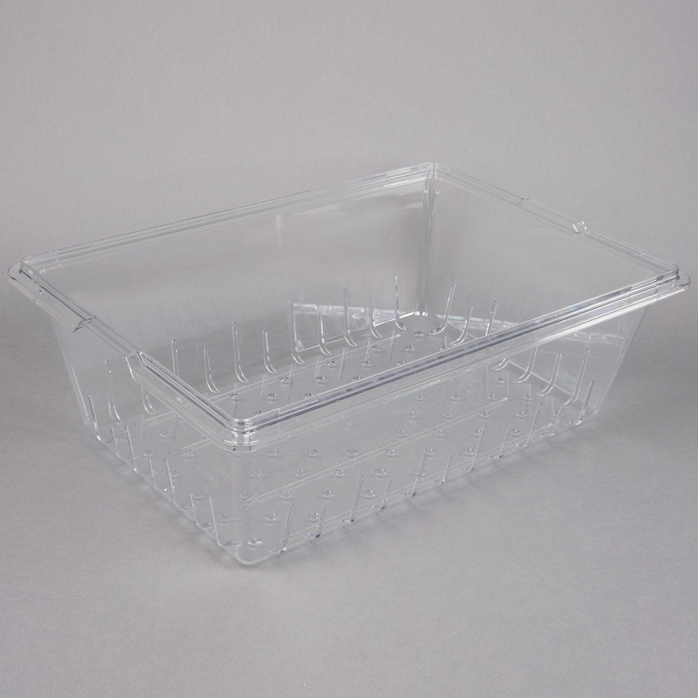 Cambro Camwear 26" x 18" x 8" Clear Plastic Food Drain Box / Colander