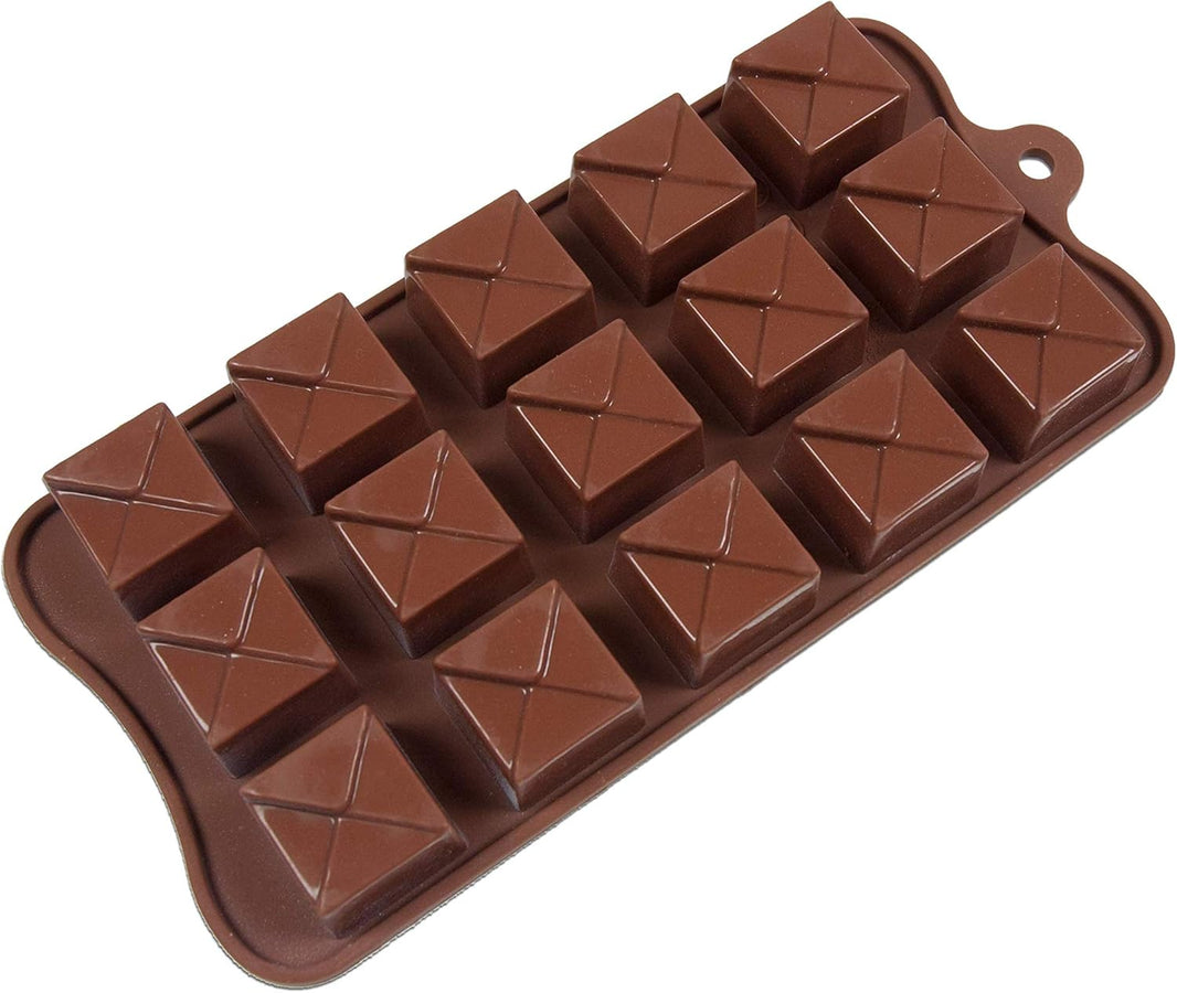 TIERED SQUARE SILICONE CHOCOLATE CANDY MOULD 15 CUP