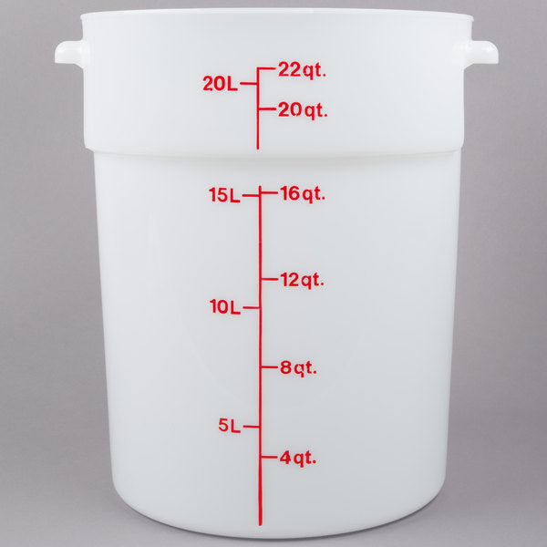 Cambro 22 Qt. White Round Polyethylene Food Storage Container