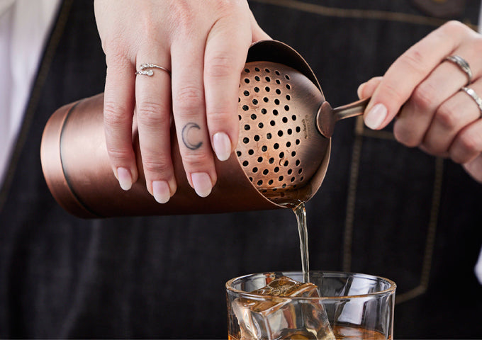 Julep Strainer, Antique Copper