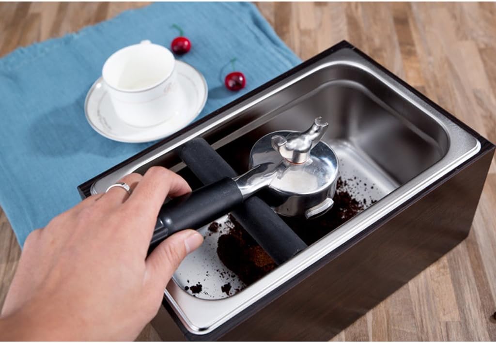Brewing Edge Stainless Steel Coffee Knock Box with Anti-Slip Base: Spacious and Sturdy for Your Coffee Grounds