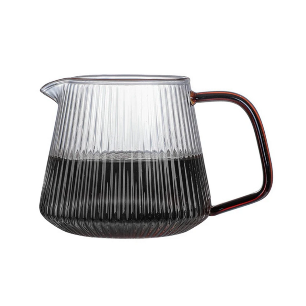 The Pour Over Coffee Server with Vertical Stripes Glass - Brewing Edge