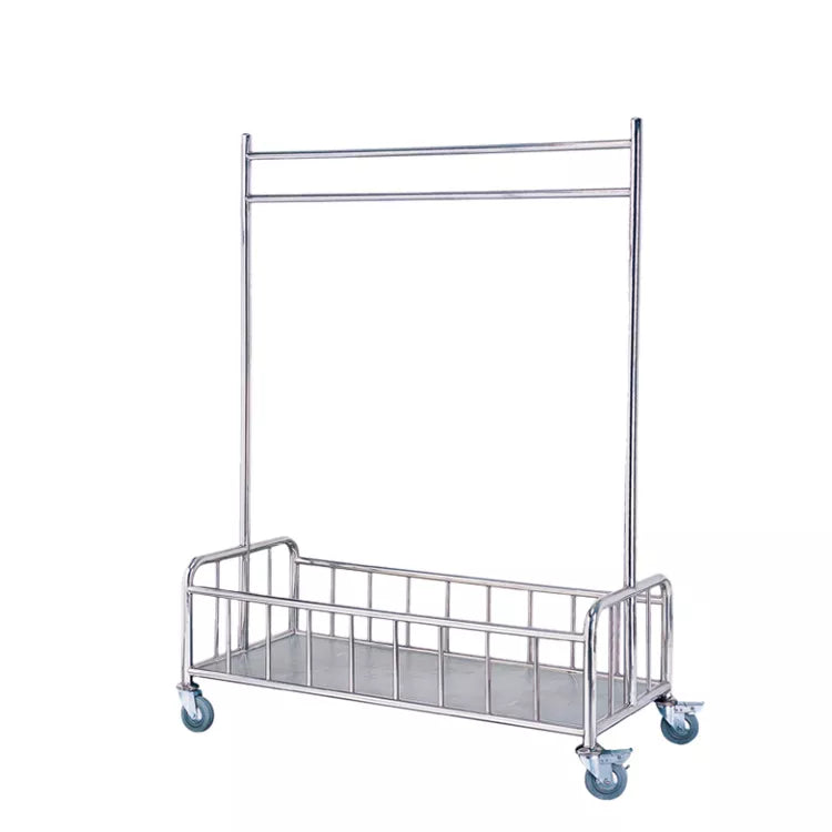 Stainless Steel with Polished Finish Laundry Trolley for Hotel