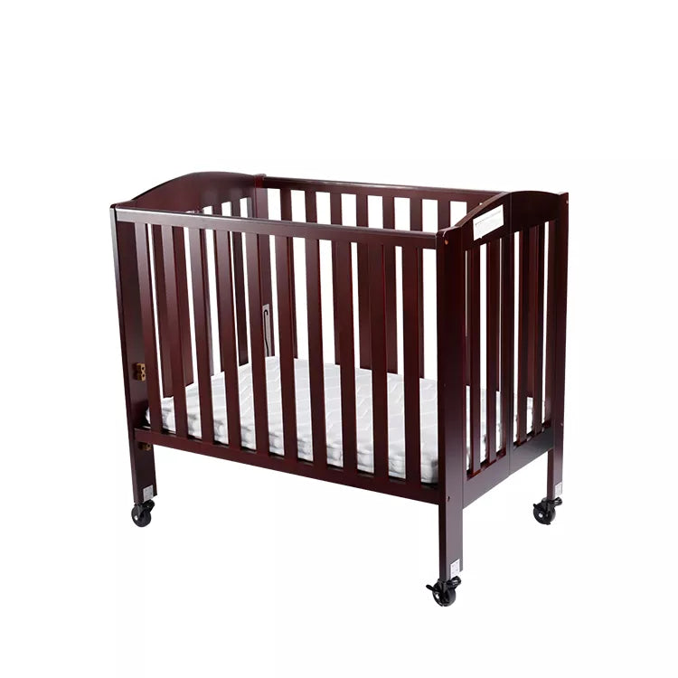Wooden Folding Design Adjustable Height Baby Crib