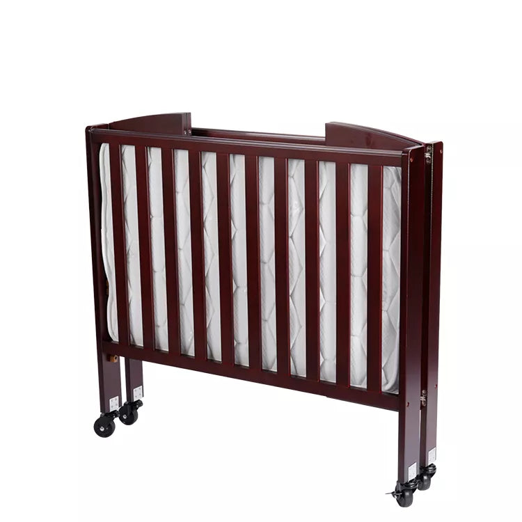 Wooden Folding Design Adjustable Height Baby Crib