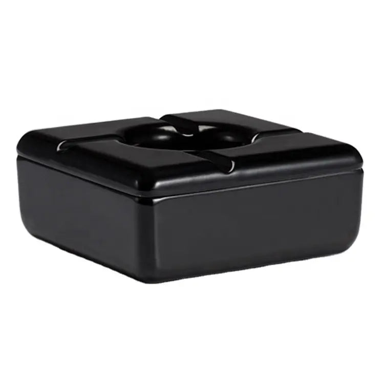 KNICER 2 PIECE SQUARE MELAMINE WINDPROOF ASHTRAY 11*11*4.5CM