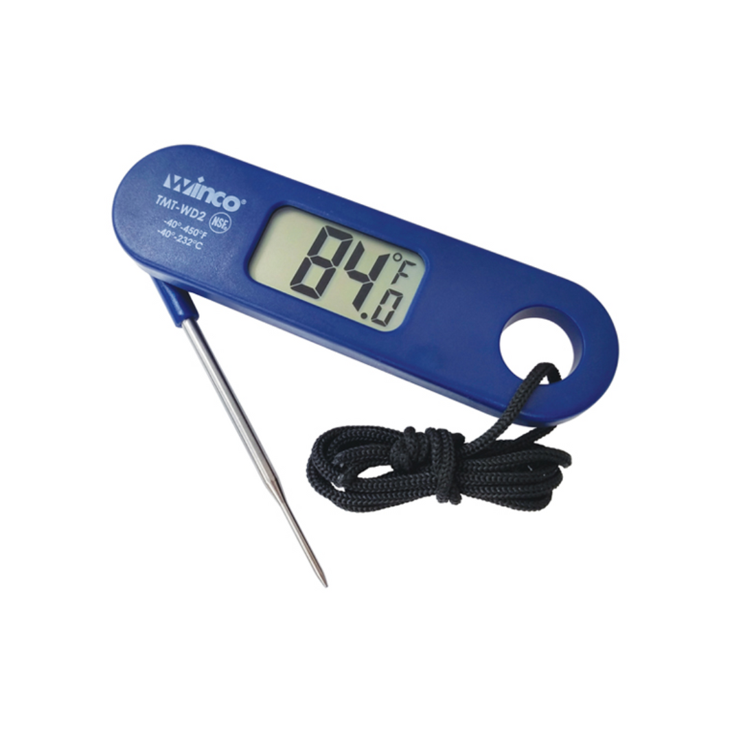 Digital Thermometer,Folding Probe,-40to 450F,1.5mm Dia Probe - Winco