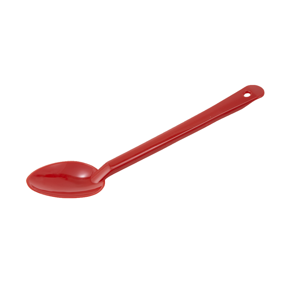 Winco 13" Black, Red Poly Serving Spoon - Set of 3
